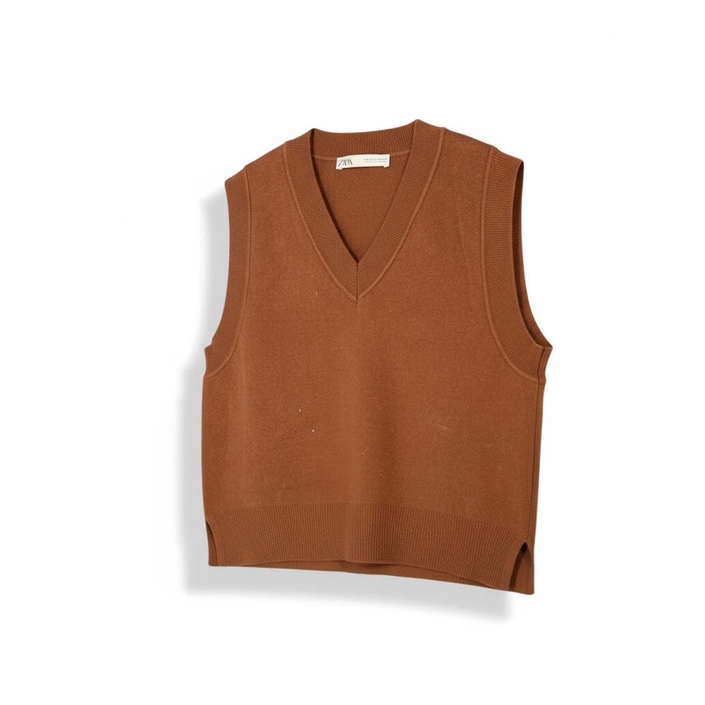 Zara Brown Pullover Sweater Vest